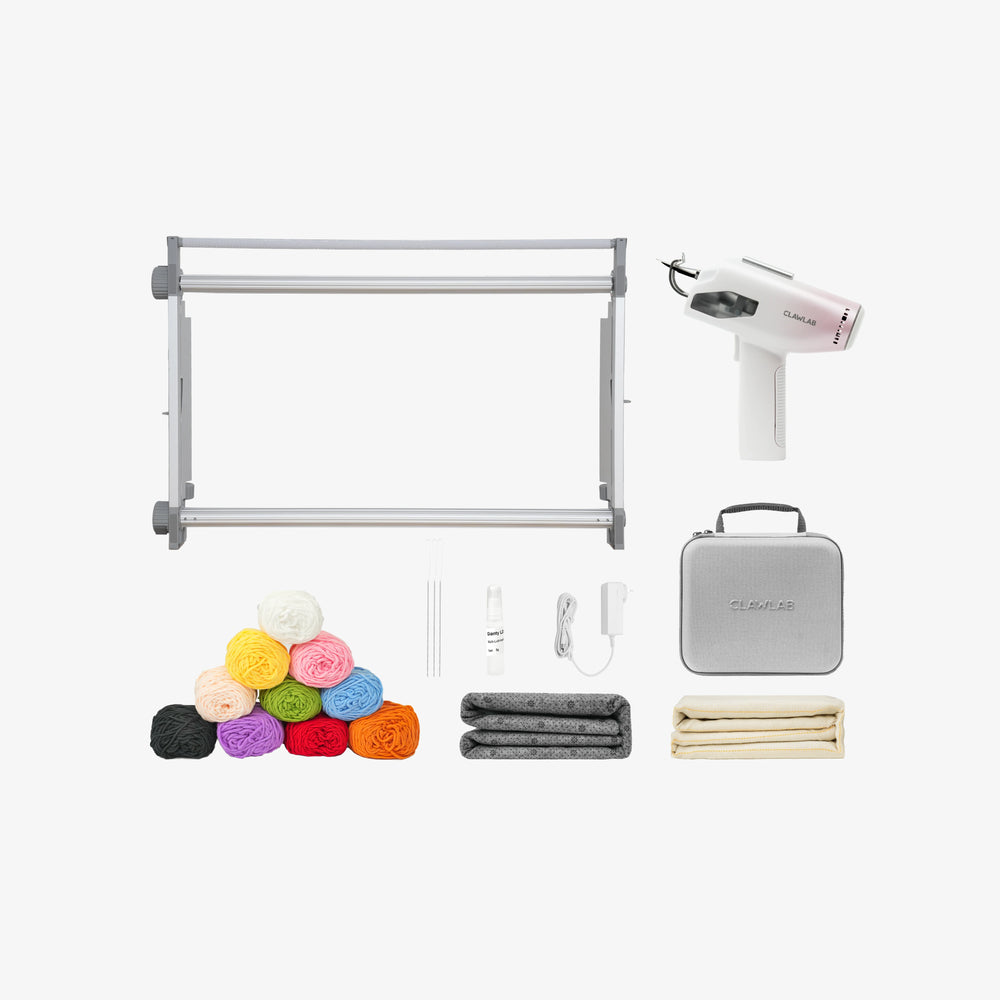 ClawLab × タフティング × セット × H1 Tufting Kit H1 | Tuft Gun, Nail-Free Frame & Yarn - Clawlab