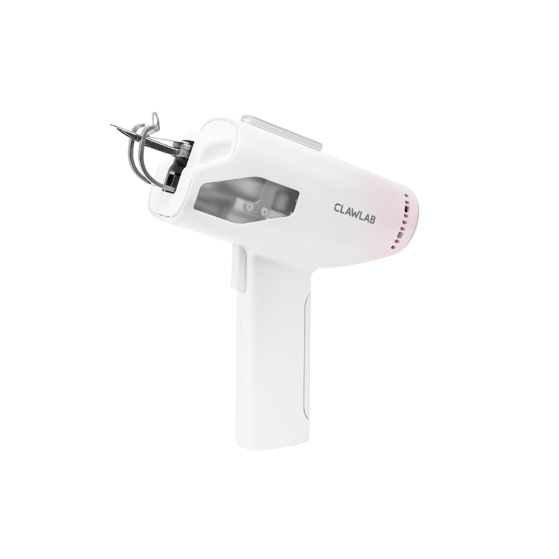 Clawlab H1 pistola de tufting, branca, ferramenta elétrica com agulha, janela transparente e empunhadura ergonômica para criar tapetes.
