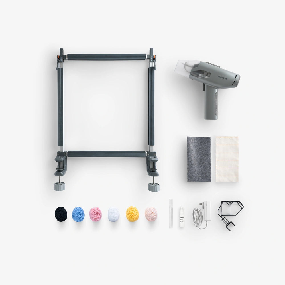 ClawLab × タフティング × セット × H1 Tufting Kit H1 | Tuft Gun, Nail-Free Frame & Yarn - Clawlab
