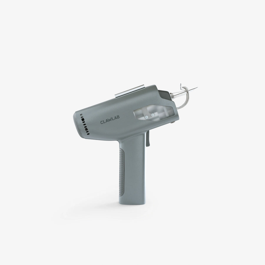 Clawlab H1 Lite compact gray tufting gun with ergonomic handle, rear speed dial, and visible needle mechanism