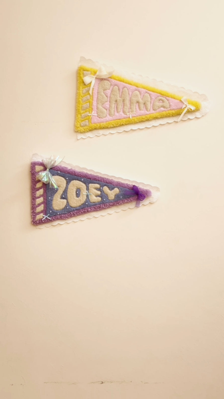 Make matching name pennants with your roommate.