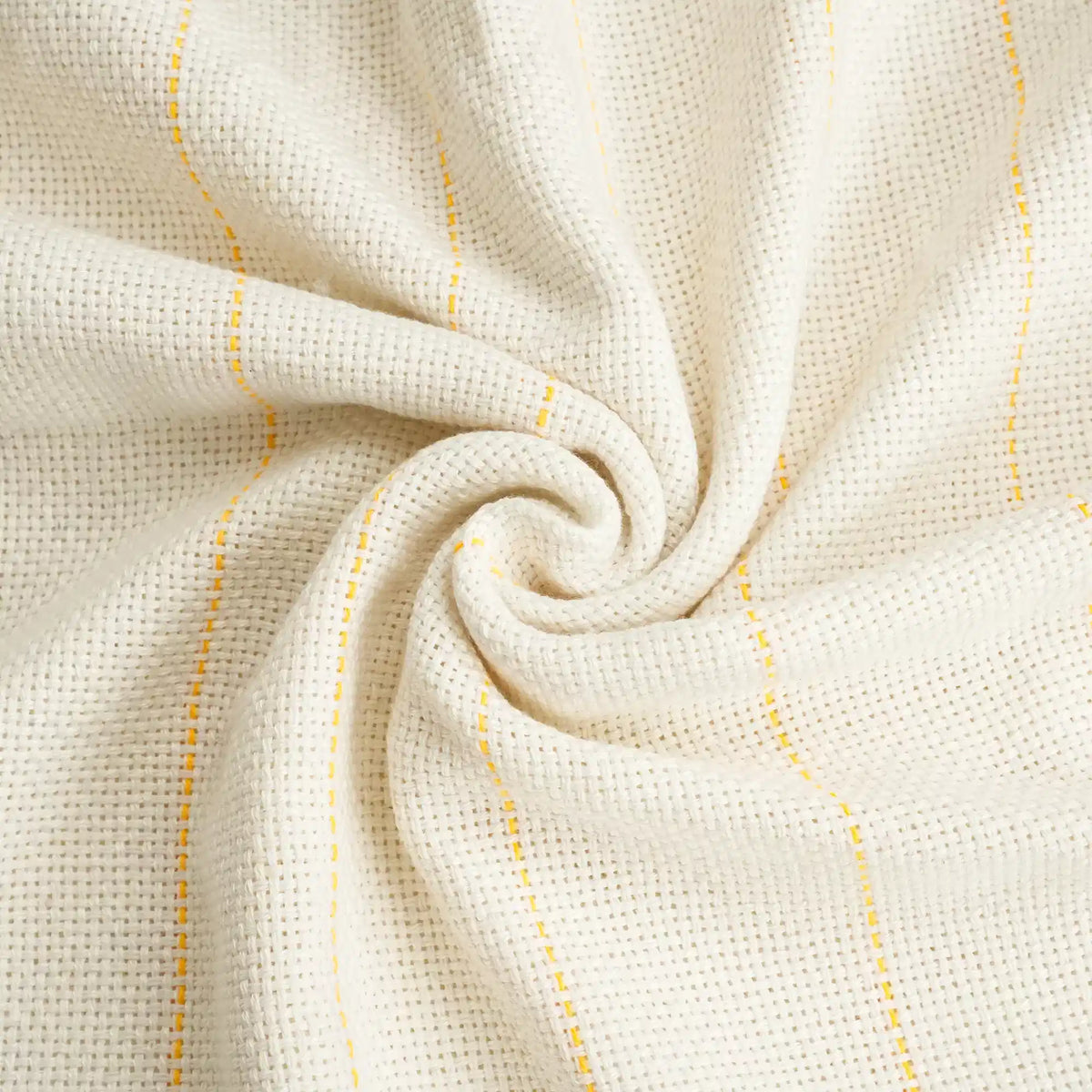 Tecido off-white tramado para tufting com linhas-guia amarelas bem definidas, combo Clawlab