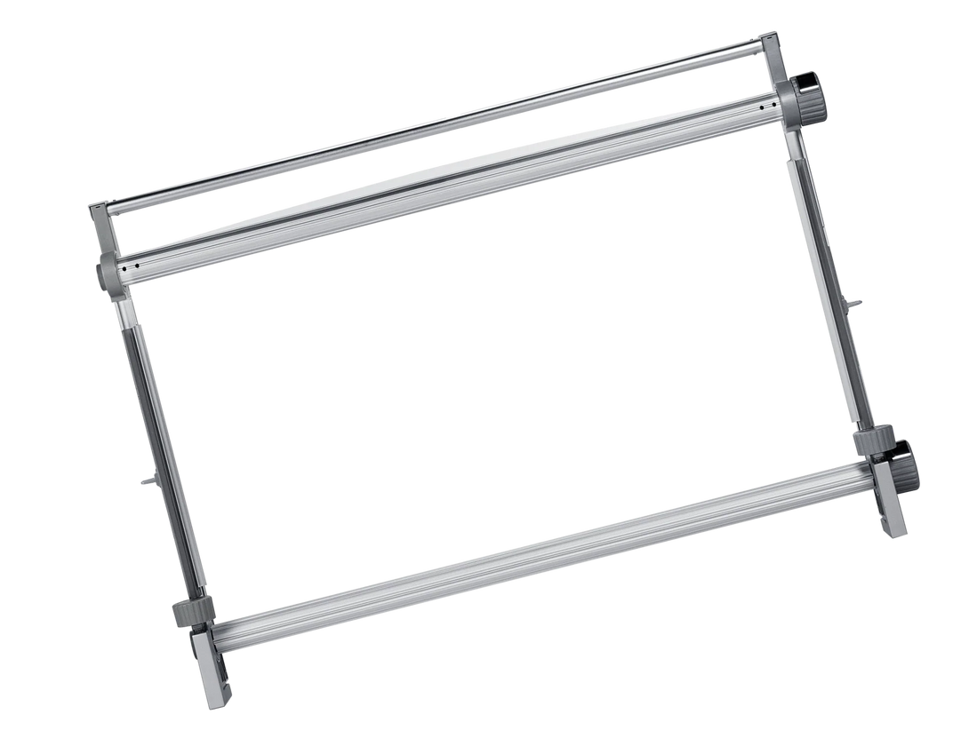 Nail-free Clawlab tufting frame with adjustable knobs for steady support.