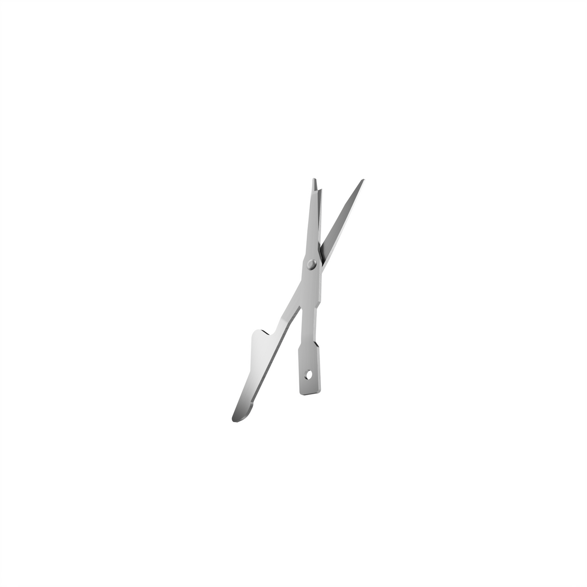 Precision silver metal scissors with screw pivot and unique handle, included in Clawlab Start Kit.