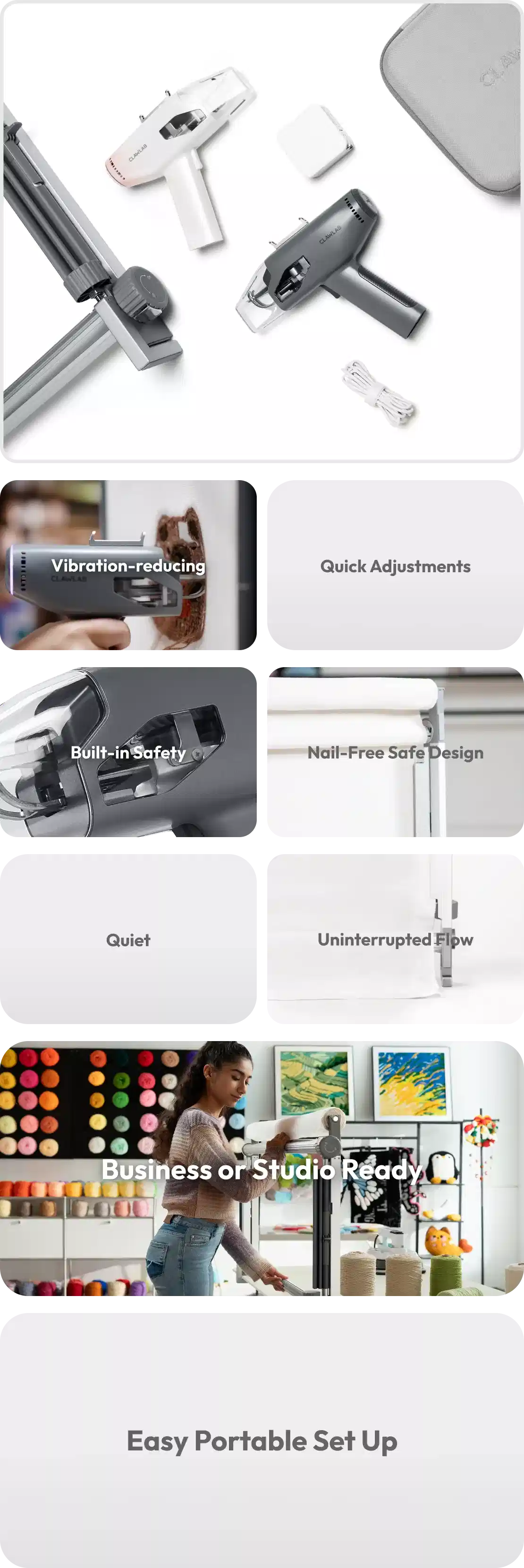 Tufting Kit H1 | Tuft Gun, Nail-Free Frame & Yarn - Clawlab Tufting Kit H1 | Tuft Gun, Nail-Free Frame & Yarn - Clawlab
